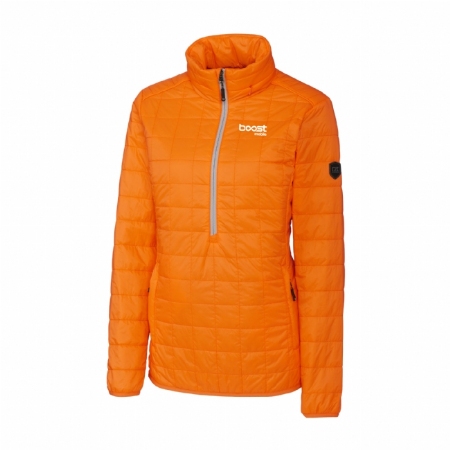Cutter & Buck Rainier PrimaLoft Womens Eco Insulated Rainier Half Zip Popover Quilted Jacket