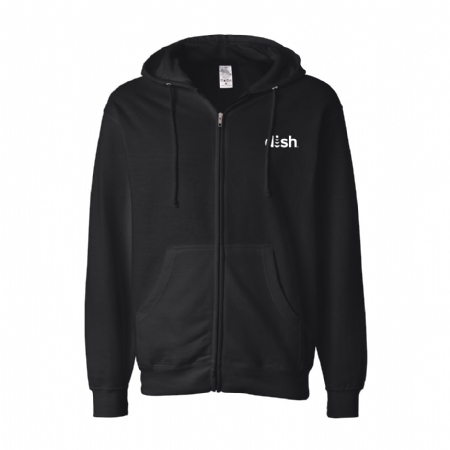 Midweight Full-Zip Hooded Sweatshirt with Dish Logo