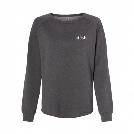 Women's California Wave Wash Crewneck Sweatshirt with Dish Logo